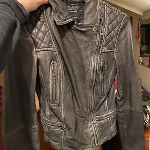 All Saints “Vintage Cargo Biker” Leather Jacket